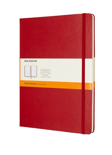 Moleskine Notebook Red Ruled XL
