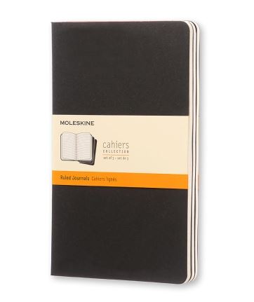 Moleskine Cahier Journal Black Packet 3 Ruled Large