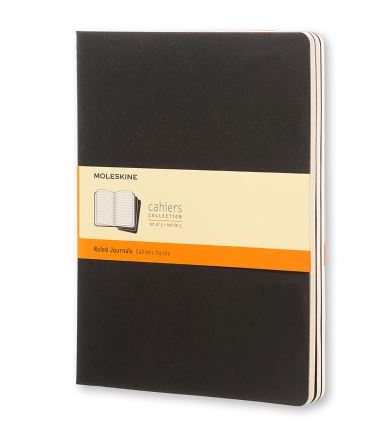 Moleskine Cahier Journal Black Packet 3 Ruled XL