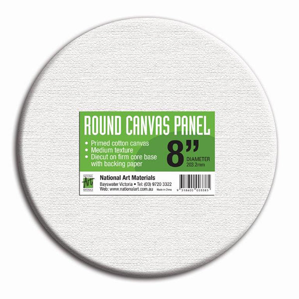 National Art Materials Canvas Panel White Round 8"
