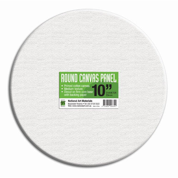 National Art Materials Canvas Panel White Round 10"