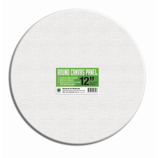 National Art Materials Canvas Panel White Round 12"