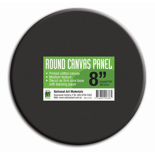 National Art Materials Canvas Panel Black Round 8"