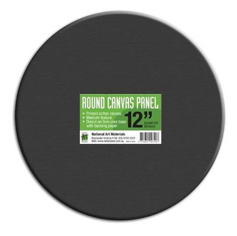 National Art Materials Canvas Panel Black Round 12"