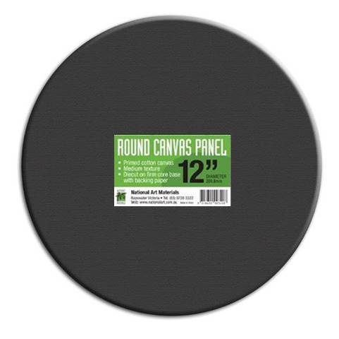 National Art Materials Canvas Panel Black Round 12"