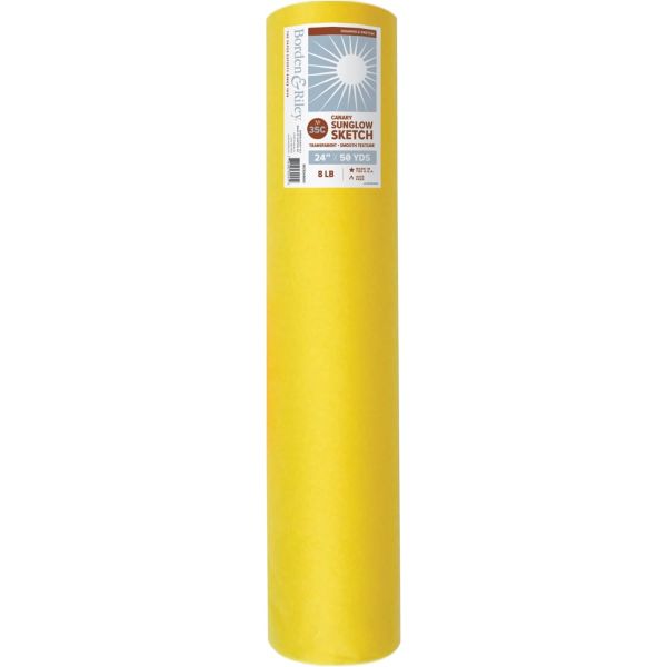 Borden & Riley Sun-Glo Yellow Tracing Paper Roll 24"x50yd