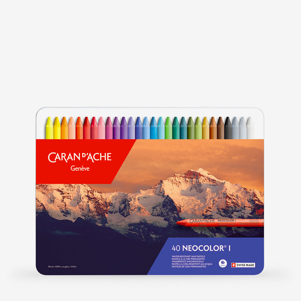 Caran D'Ache Neocolor I Wax Crayon Tin Set 40