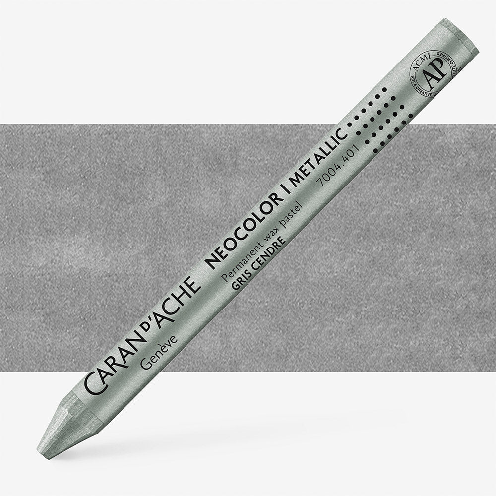 CARAN D'ACHE NEOCOLOR I WAX CRAYON 401 METALLIC ASH GREY