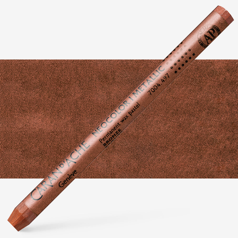 CARAN D'ACHE NEOCOLOR I WAX CRAYON 497 METALLIC BRONZE