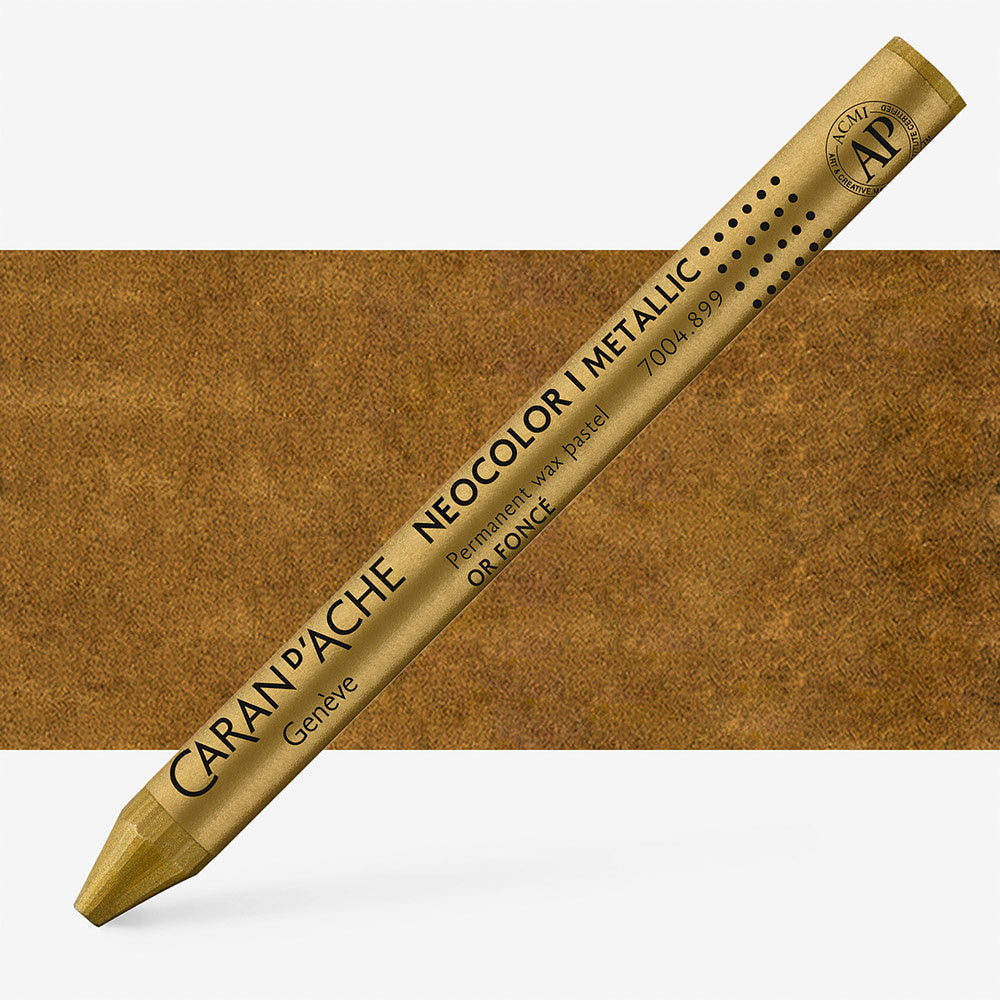CARAN D'ACHE NEOCOLOR I WAX CRAYON 899 METALLIC DARK GOLD