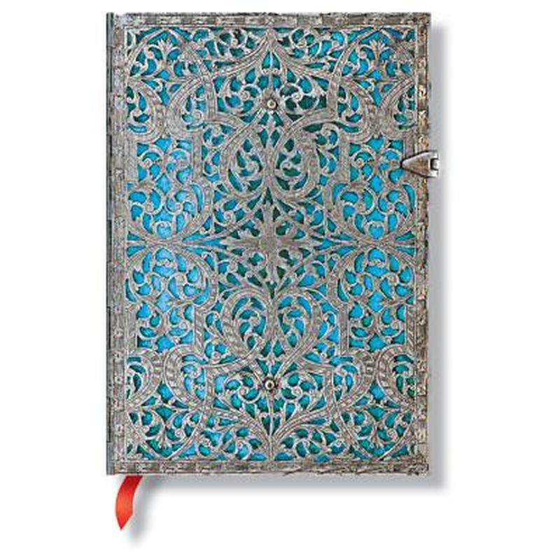 PAPERBLANKS HARDCOVER NOTEBOOK SILVER FILIGREE MAYA BLUE LINED