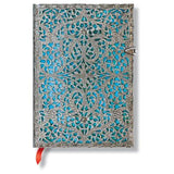PAPERBLANKS HARDCOVER NOTEBOOK SILVER FILIGREE MAYA BLUE LINED
