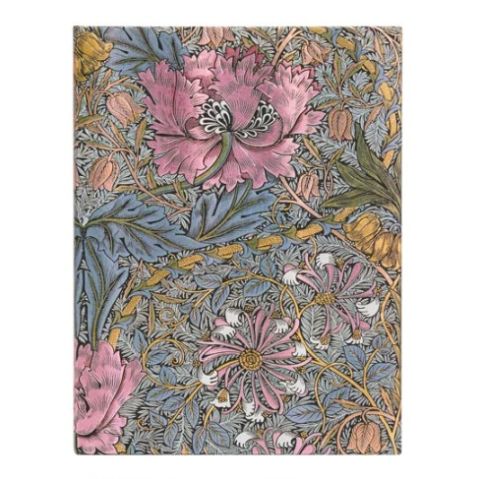 Paperblanks Hardcover Lined Notebook Morris Pink Honeysuckle Ultra
