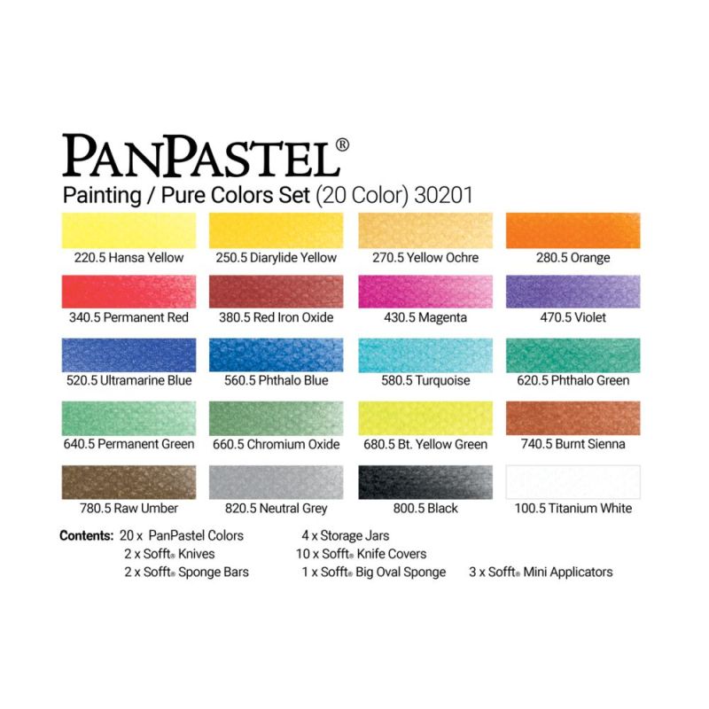 Pan Pastel Artists' Pastel Pure Colours Painting Set 20 SET
