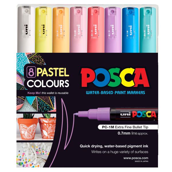 Posca Ultra Fine Tip Marker Pastel Set 8 SET / 0.7mm