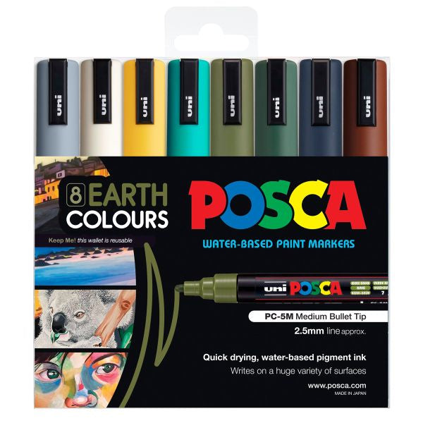 Posca Medium Bullet Tip Marker Marker Earth Colour Set 8 SET / 2.5mm