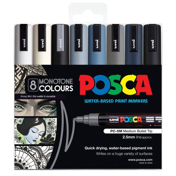 Posca Medium Bullet Tip Marker Marker Mono Colour Set 8 SET / 2.5mm