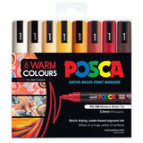 Posca Medium Bullet Tip Marker Marker Warm Colour Set 8 SET / 2.5mm