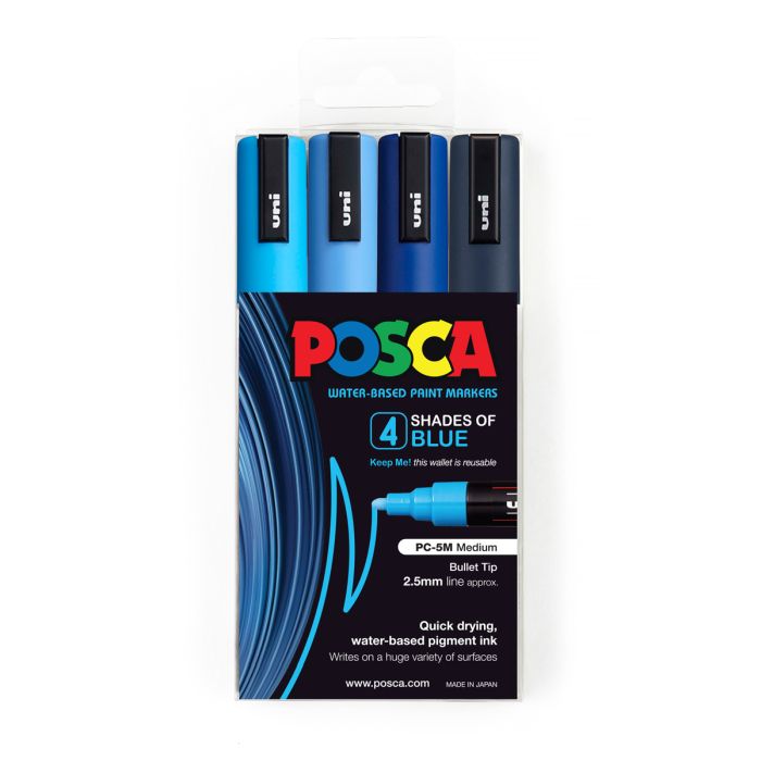 Posca Medium Bullet Tip Marker Marker Blue Shades Set 4 SET / 2.5mm