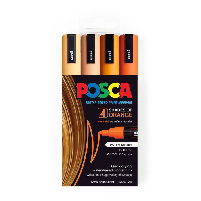 Posca Medium Bullet Tip Marker Marker Orange Shades Set 4 SET / 2.5mm