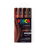 Posca Medium Bullet Tip Marker Marker Brown Shades Set 4 SET / 2.5mm