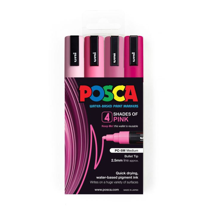 Posca Medium Bullet Tip Marker Marker Pink Shades Set 4 SET / 2.5mm
