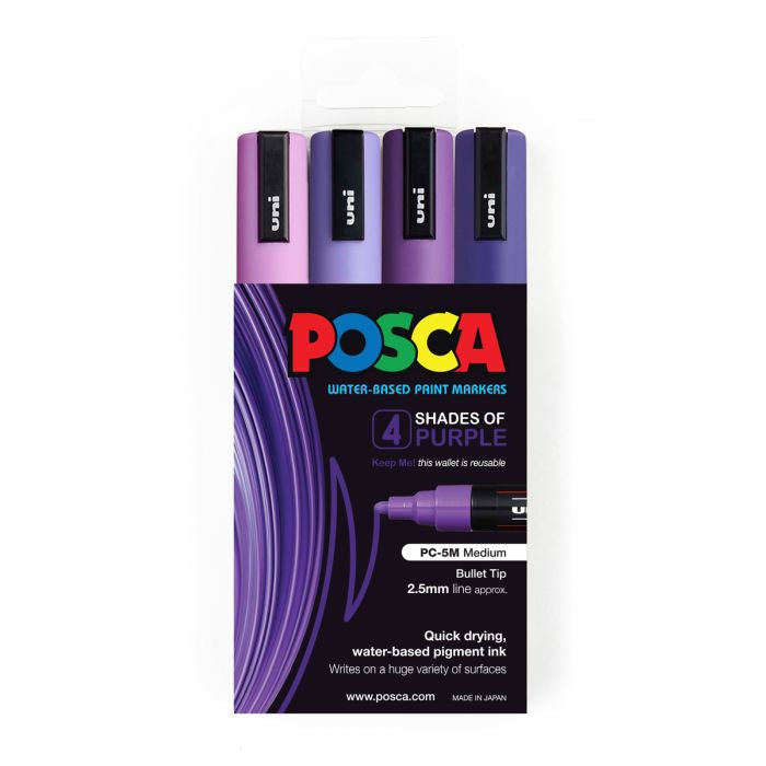 Posca Medium Bullet Tip Marker Marker Purple Shades Set 4 SET / 2.5mm