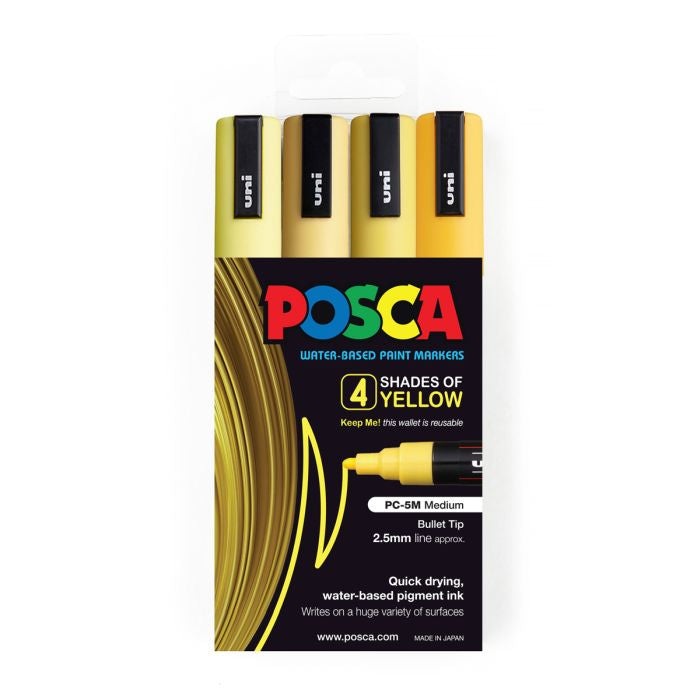 Posca Medium Bullet Tip Marker Marker Yellow Shades Set 4 SET / 2.5mm