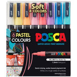 Posca Fine Bullet Tip Marker Pastel Colour Set 8 SET / 1mm