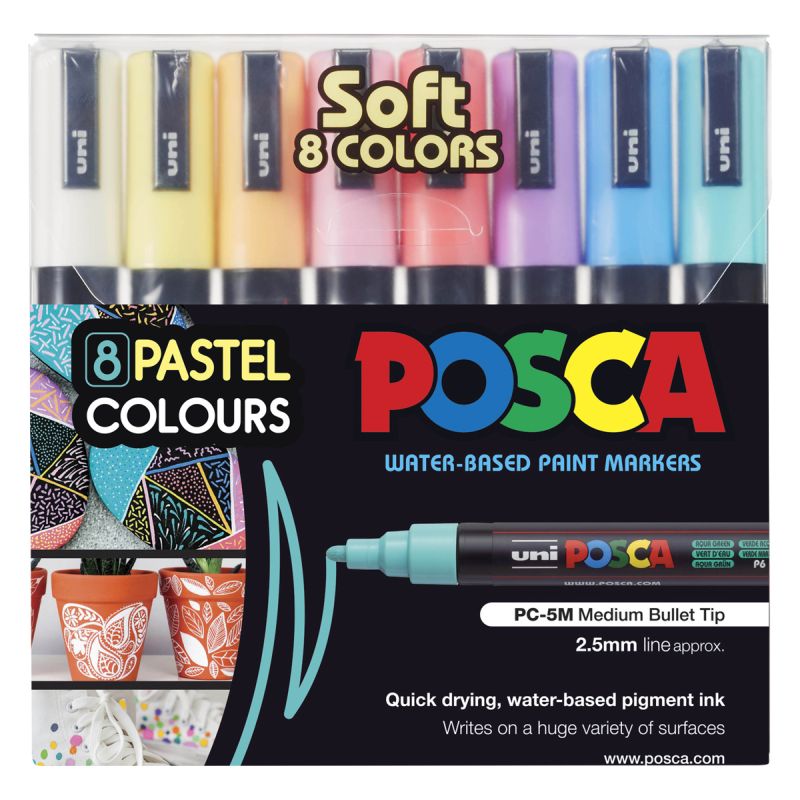 Posca Medium Bullet Tip Marker Pastel Color Set 8 SET / 2.5mm