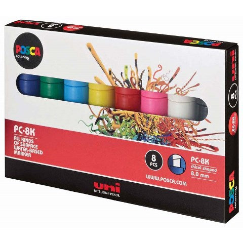 Posca Bold Chisel Tip Marker Assorted Set 8 SET / 8mm
