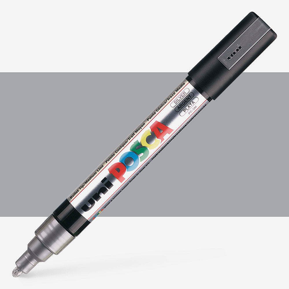 Posca Medium Bullet Tip Marker Silver