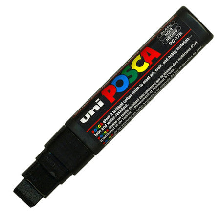 Posca Broad Chisel Tip Marker Black 15mm