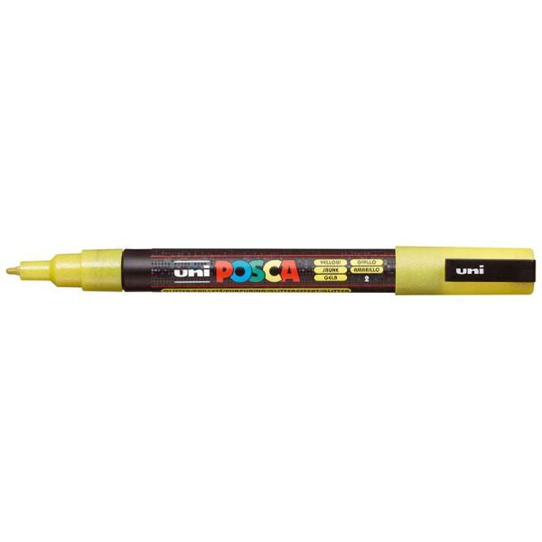Posca Fine Bullet Tip Marker Glitter Yellow 1.3mm