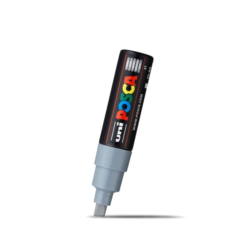 Posca Bold Chisel Tip Marker Grey 8mm