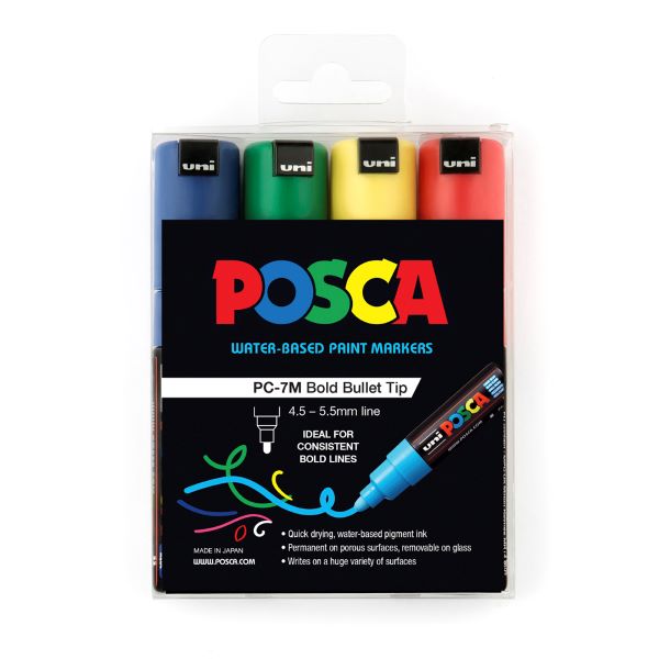 Posca Bold Bullet Tip Marker Assorted Set 4 SET / 4.5mm