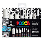 Posca Markers White Set 8 Tip Sizes SET
