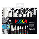 Posca Markers White Set 8 Tip Sizes SET