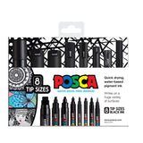 Posca Markers Black Set 8 Tip Sizes SET