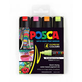 Posca Bold Chisel Tip Marker Fluoro Set 4 SET / 8mm