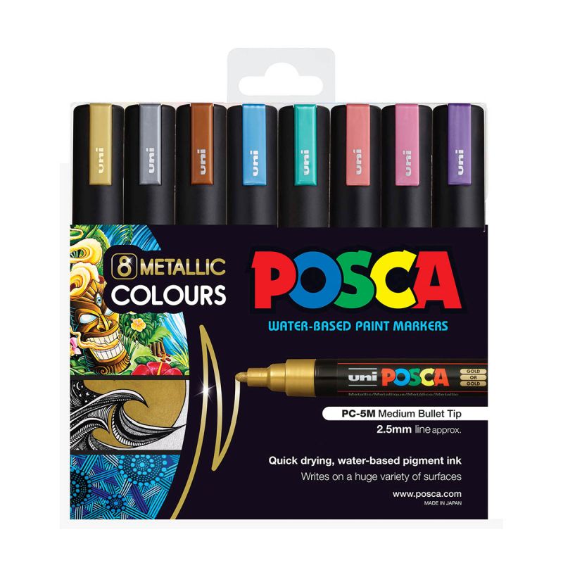 Posca Medium Bullet Tip Marker MetallicSet 8 SET / 2.5mm