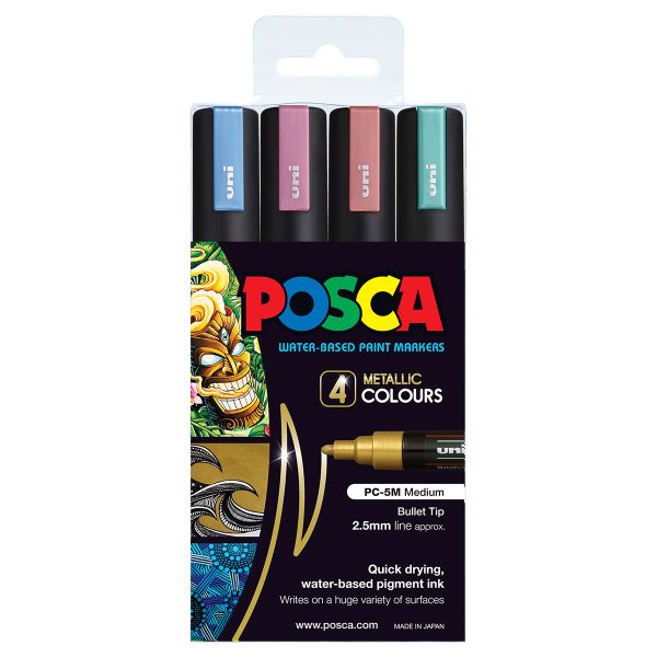 Posca Medium Bullet Tip Marker Metallic Set 4 SET / 2.5mm