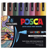 Posca Medium Bullet Tip Marker ASSORTED DARK SET 8