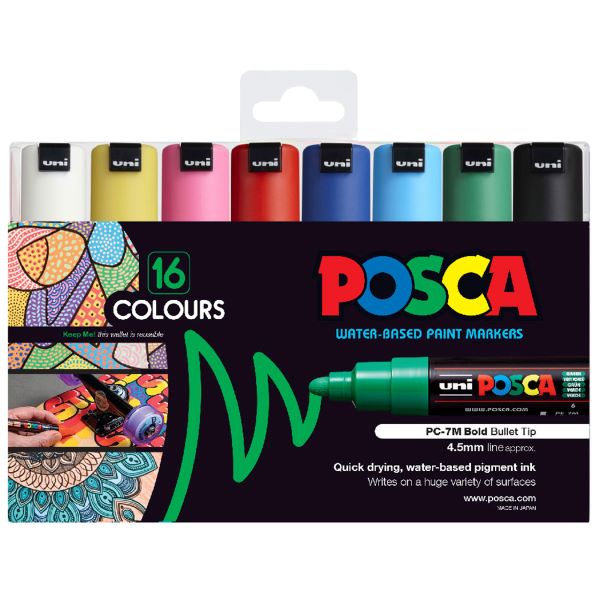 Posca Bold Bullet Tip Marker Assorted Set 16 SET / 4.5mm