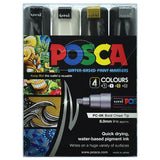 Posca Bold Chisel Tip Marker Assorted Set 4 SET / 8mm