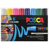 Posca Broad Chisel Tip Marker Assorted Set 8 SET / 15mm