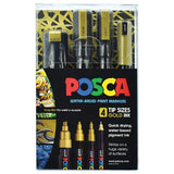 Posca Markers Gold Set 4 Tip Sizes SET