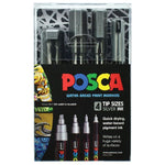 Posca Markers Silver Set 4 Tip Sizes SET