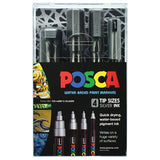 Posca Markers Silver Set 4 Tip Sizes SET