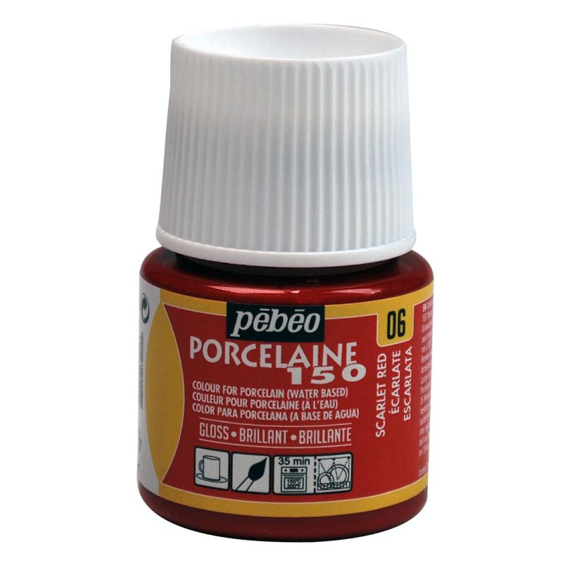 Pebeo Porcelaine 150 Ceramic Paint Scarlet 45ml